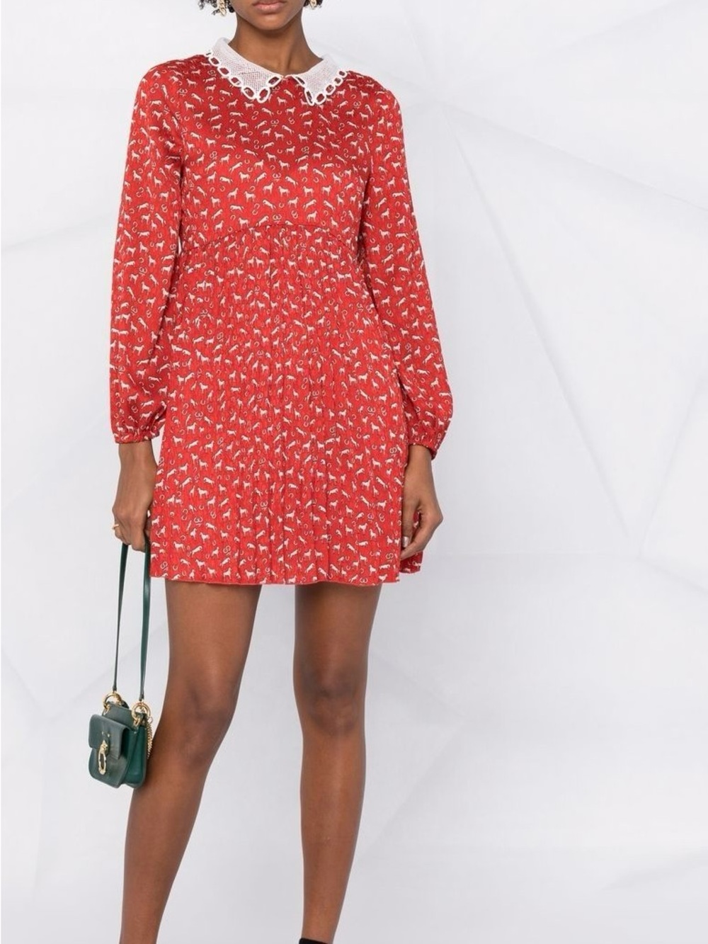 🐴🧲 New - Maje horse print Raina mini dress collared dress cowgirl feminine